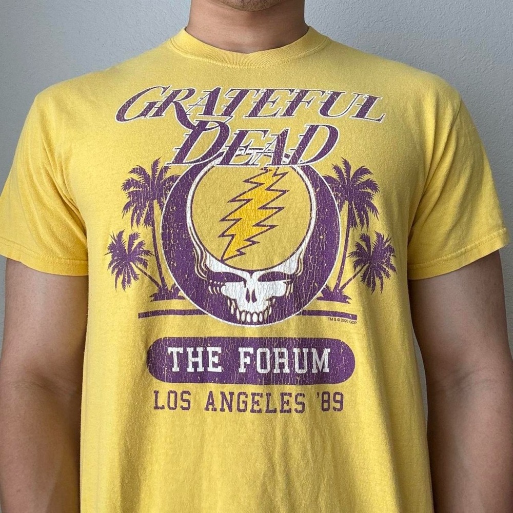 NBA Los Angeles Lakers x Grateful Dead Band Yellow Graphic T-Shirt